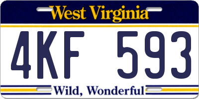 WV license plate 4KF593