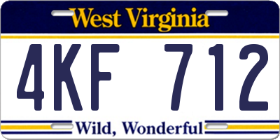 WV license plate 4KF712