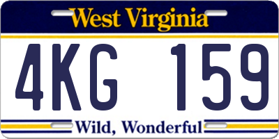 WV license plate 4KG159