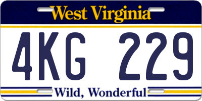 WV license plate 4KG229
