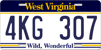 WV license plate 4KG307