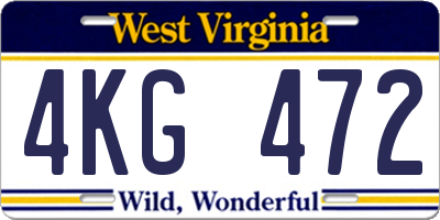 WV license plate 4KG472