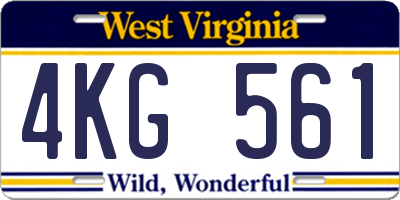 WV license plate 4KG561