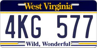 WV license plate 4KG577