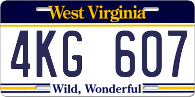 WV license plate 4KG607