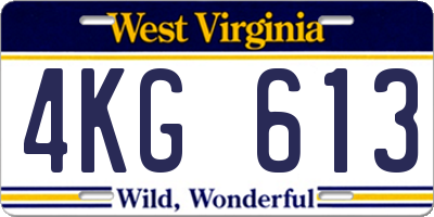 WV license plate 4KG613