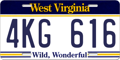 WV license plate 4KG616