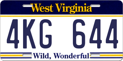 WV license plate 4KG644
