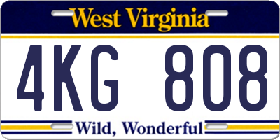 WV license plate 4KG808