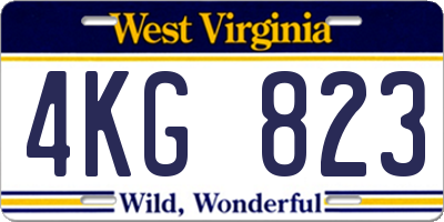 WV license plate 4KG823