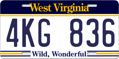 WV license plate 4KG836