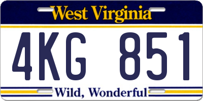WV license plate 4KG851