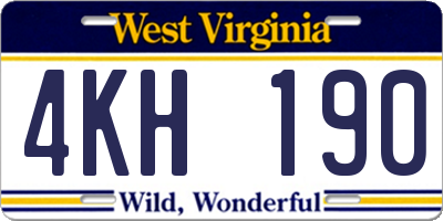 WV license plate 4KH190