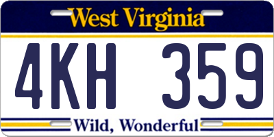 WV license plate 4KH359