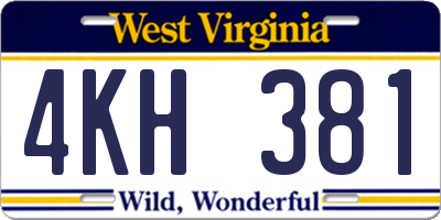 WV license plate 4KH381