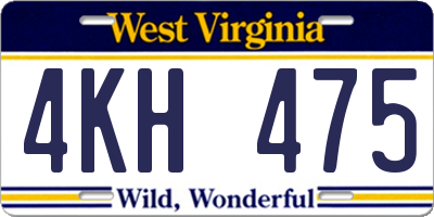 WV license plate 4KH475