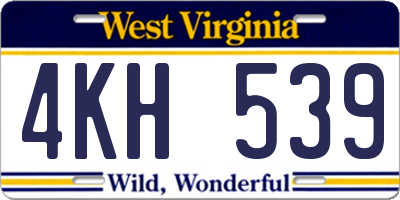 WV license plate 4KH539