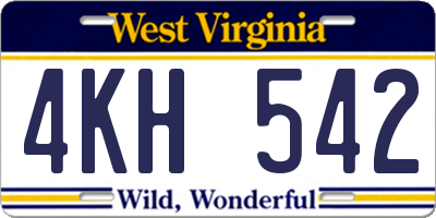WV license plate 4KH542