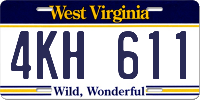 WV license plate 4KH611