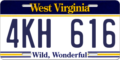 WV license plate 4KH616