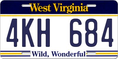 WV license plate 4KH684