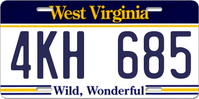 WV license plate 4KH685