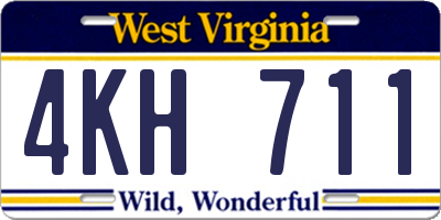 WV license plate 4KH711