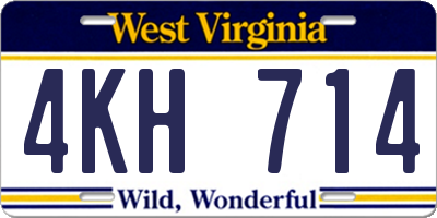 WV license plate 4KH714