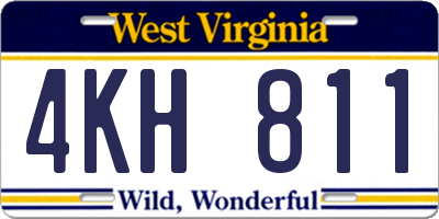 WV license plate 4KH811