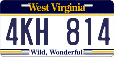 WV license plate 4KH814