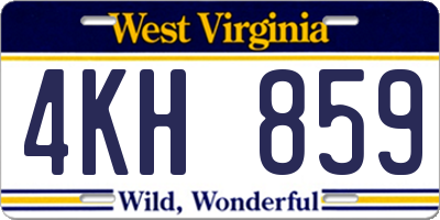 WV license plate 4KH859