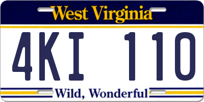 WV license plate 4KI110