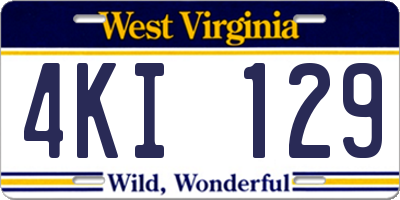 WV license plate 4KI129