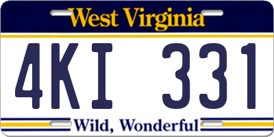 WV license plate 4KI331