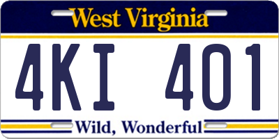 WV license plate 4KI401