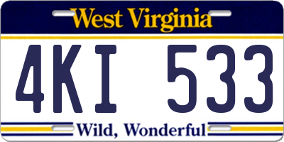 WV license plate 4KI533