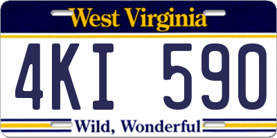 WV license plate 4KI590
