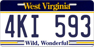 WV license plate 4KI593