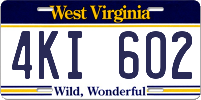 WV license plate 4KI602