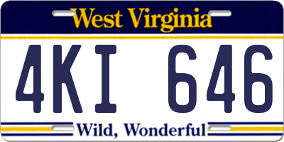 WV license plate 4KI646