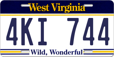 WV license plate 4KI744
