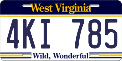 WV license plate 4KI785