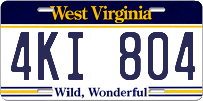 WV license plate 4KI804