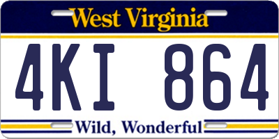WV license plate 4KI864