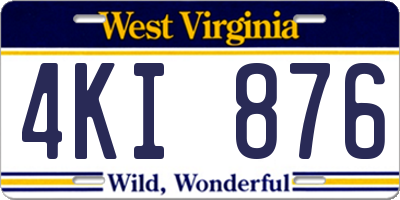 WV license plate 4KI876