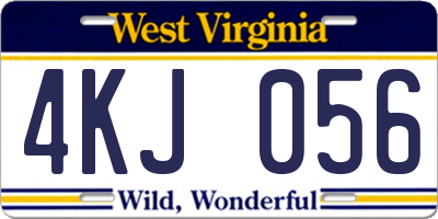 WV license plate 4KJ056
