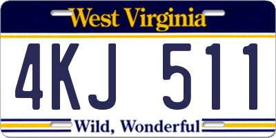 WV license plate 4KJ511