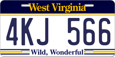 WV license plate 4KJ566