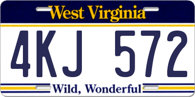 WV license plate 4KJ572