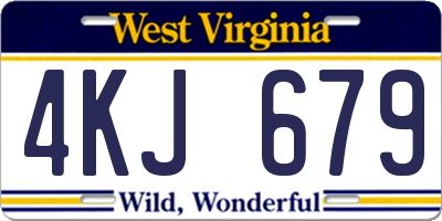 WV license plate 4KJ679